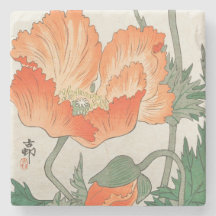  japanse Oranje papaverbloem, ohara koson