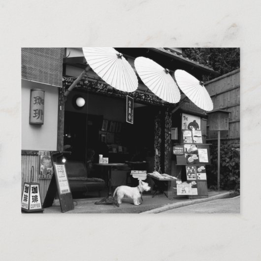 Japanse overkoepelende winkel briefkaart (Voorkant)