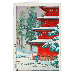 Japanse pagode in sneeuw