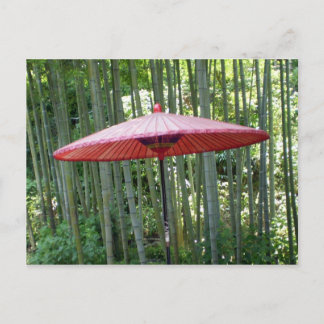 Japanse paraplu bij de bamboe briefkaart