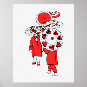 Japanse paraplu poster