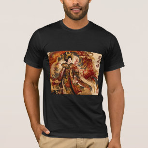 Japanse Phoenix Geisha Kunst Mythologie Design T-shirt