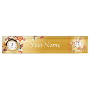 Japanse plum Blossom Moon Gold Oranje Red Branch Naambordje