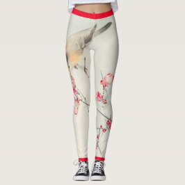 JAPANSE PRINT VAN VOGEL & KERSENBLOESEMS LEGGINGS