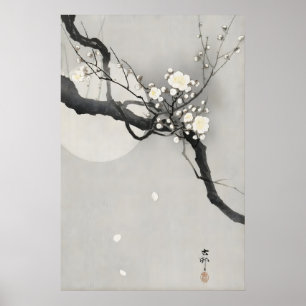 Japanse pruimenbloesem wandkunstprint Vintage Zen Poster