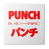 Japanse Punch Emoticons Tegeltje (Voorkant)