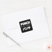 Japanse Punch Emoticons Vierkante Sticker (Envelop)