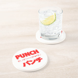 Japanse Punch Emoticons Zandsteen Onderzetter