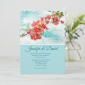 Japanse Quince Custom Wedding Uitnodiging (Staand voorkant)