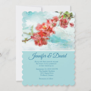 Japanse Quince Custom Wedding Uitnodiging
