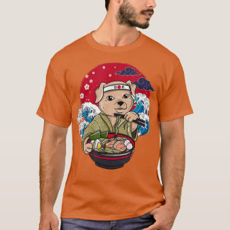 Japanse ramen animeren Japanse hondengolven kersen T-shirt