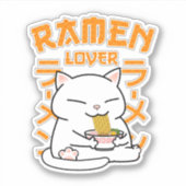 Japanse Ramen Cat Ramen Lover Sticker (Voorkant)
