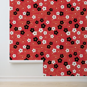 Japanse Red Sakura Cherry Blossom Flowers Behang