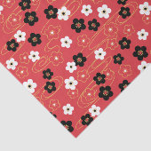 Japanse Red Sakura Cherry Blossom Flowers Tissuepapier (Detail)