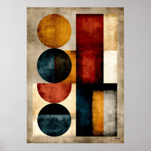 Japanse redactionele geometrische abstracte wandku poster