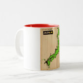 Japanse  reisposter tweekleurige koffiemok (Voorkant links)