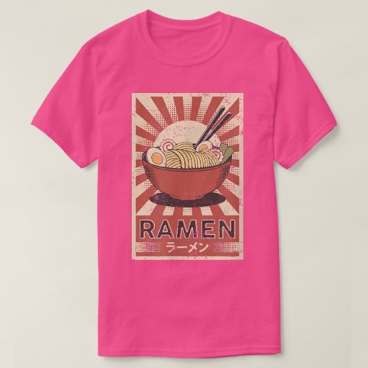 Japanse Retro Artwork Ramen Soup Noodle T-shirt (Design voorkant)