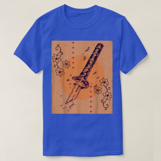 Japanse Retro Broken Samurai Sword Japan T-shirt (Design voorkant)