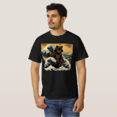 Japanse Retro Samurai Kat De Grote Golf Door Hokus T-shirt (Voorkant volledig)