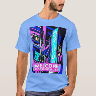 Japanse retrowave Outrun City Street Hotel T-shirt