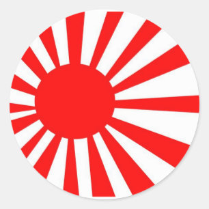 Japanse rijstzonvlag ronde sticker
