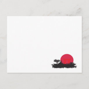 Japanse rijzende zon bruiloft schrijfbare plaats k briefkaart