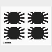 Japanse rijzende zon vlag rechthoekige sticker (Vel)
