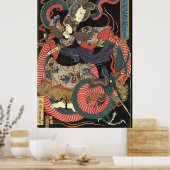  Japanse rode draak Poster (Keuken)