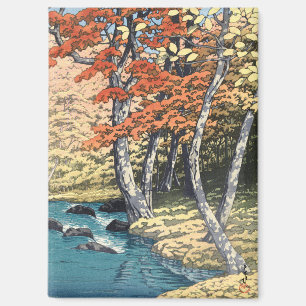 Japanse Rode Esdoorn Rivier Shin-hanga Poster Magneet