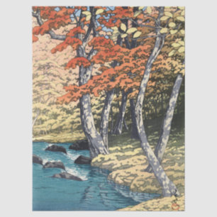 Japanse Rode Esdoorn Rivier Shin-hanga Poster Tissuepapier