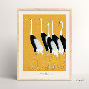 Japanse rode kroon kraanvogels kudde Ogata Korin Poster