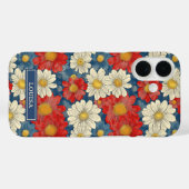 Japanse Rood Bloemmotief met Initialen Case-Mate iPhone Case (Achterkant (horizontaal))