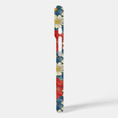 Japanse Rood Bloemmotief met Initialen Case-Mate iPhone Case (Achterkant / Links)