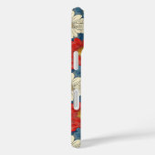 Japanse Rood Bloemmotief met Initialen Case-Mate iPhone Case (Achterkant / Rechts)