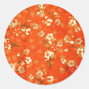 Japanse roodbaars en goudpatroonsticker ronde sticker