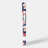 Japanse Roze Bloempatroon met Monogram Case-Mate iPhone Case (Achterkant / Links)