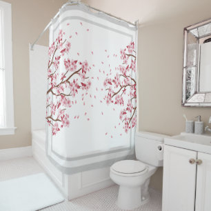 Japanse roze Cherry Blossom Douchegordijn