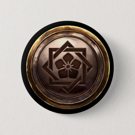Japanse rust (Kamon) Ronde Button 5,7 Cm (Voorkant)