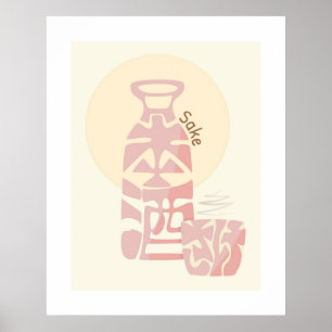 Japanse Sake Kanji/Hiragana Woordkunst Poster