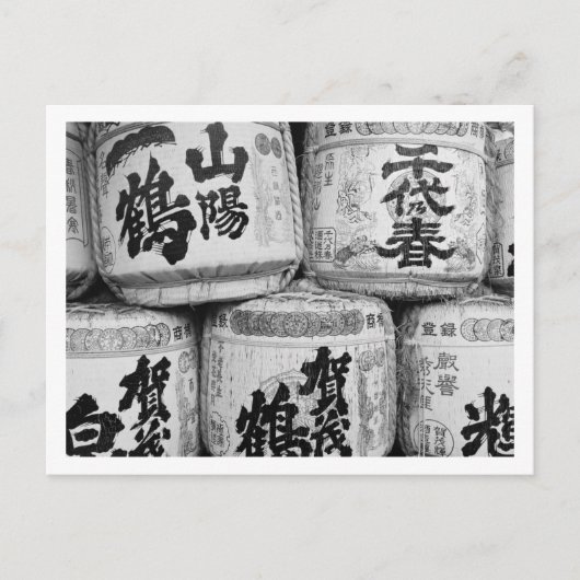 Japanse Sake-vaten Briefkaart (Voorkant)