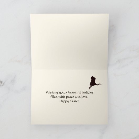 Japanse Sakura Branch Crane Easter Egg Pink Brown Feestdagen Kaart (Binnen)