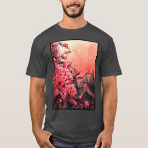 Japanse Sakura Cherry Blossom Woodblock Art print T-shirt