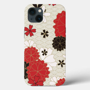 Japanse Sakura Elegant Bloemmotief iPhone 13 Hoesje