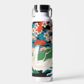 Japanse Sakura en rode kruid kranen Waterfles (Voorkant)