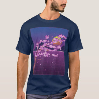Japanse Sakura Flower Sunset Vaporwave Cherry Blo T-shirt