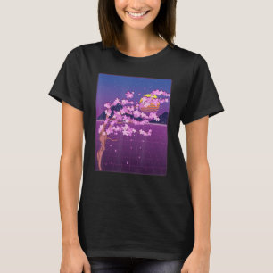 Japanse Sakura Flower Sunset Vaporwave Cherry Blo T-shirt