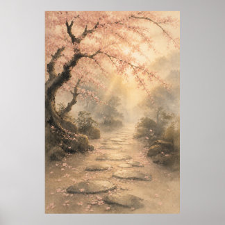 Japanse Sakura Kersenbloesem Japandi Muurkunst Po Poster