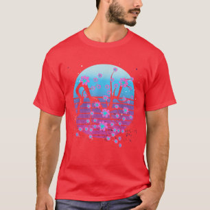 Japanse Sakura Retro Flower Vaporwave Cherry Blos T-shirt