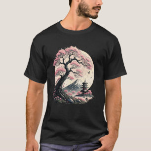 Japanse Sakura Tuin Geisha Mount Fuji Kersenbloese T-shirt