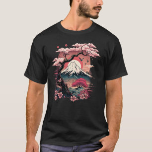 Japanse Sakura Tuin Geisha Mount Fuji Kersenbloese T-shirt